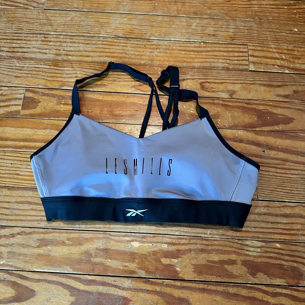 Reebok Les Mills Sports Bra - Black and Gray